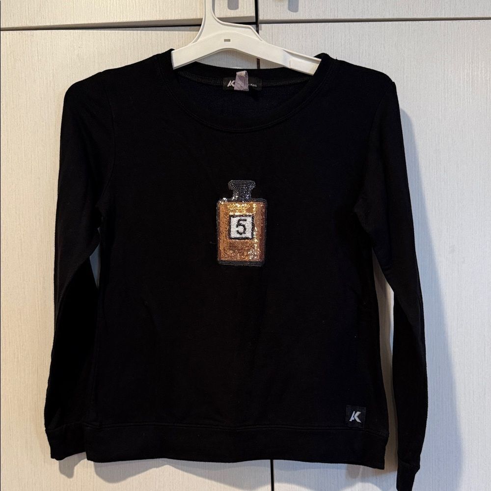 Black Sequin Perfume Bottle Sweater